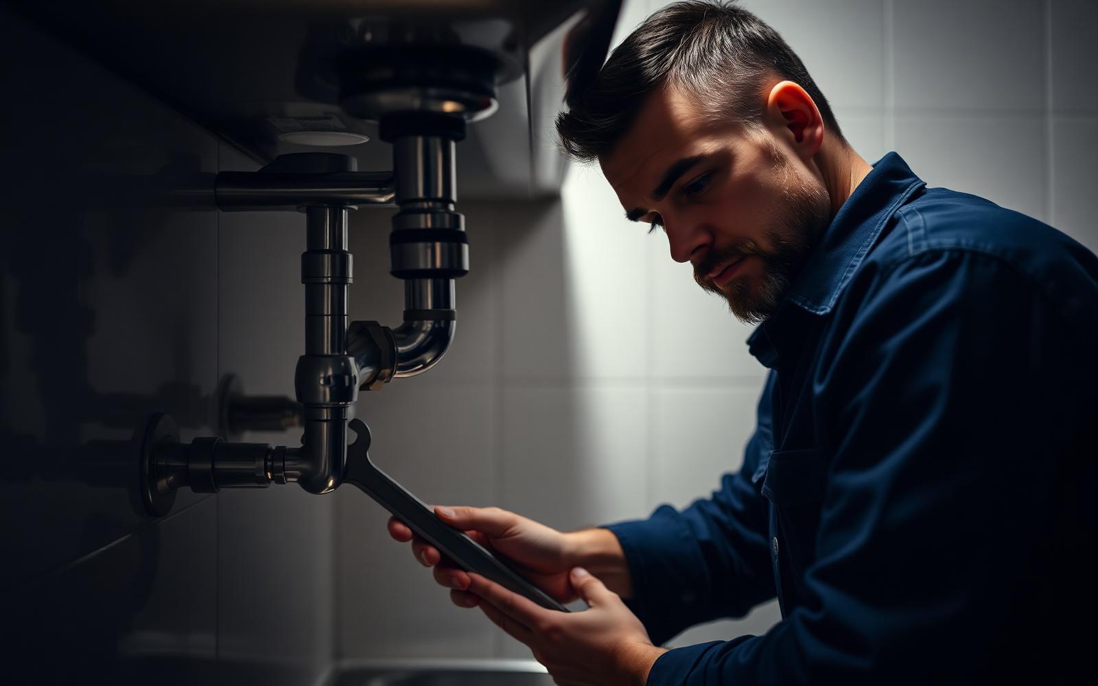 Licensed North York plumber repairing pipes under a sink